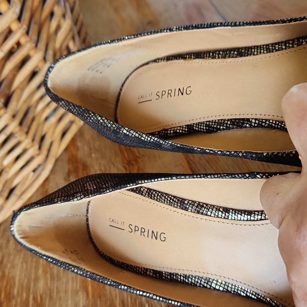 Python Golden Silver Metallic‎ Wedge Heel sz 7 - Picture 7 of 14